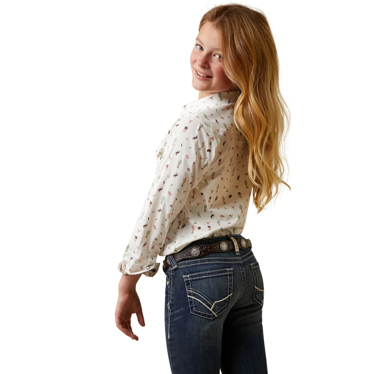 Ariat Girls R.E.A.L. Multi Santa Fe Long Sleeve Western Shirt 2 Ariat Girls R.E.A.L. Multi Santa Fe Long Sleeve Western Shirt - Image 2