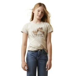 Ariat Girls R.E.A.L. Oatmeal Heather Caballo Tee