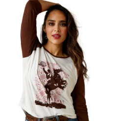 Ariat Womens Cloud Dancer Wild Ride Long Sleeve Tee