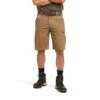 Ariat Mens Khaki Rebar Relaxed Durastretch Cargo Shorts