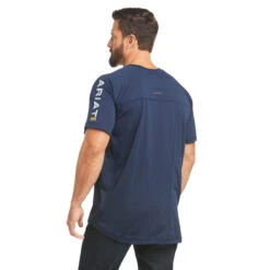 Ariat Mens Navy Rebar Heat Fighter Short Sleeve T-Shirt -Ariat Shop P2843025 3 52988.1683573292