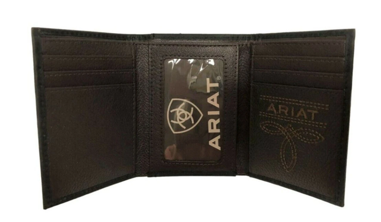 Ariat Mens Black Logo Tri-Fold Wallet 3 Ariat Mens Black Logo Tri-Fold Wallet - Image 3